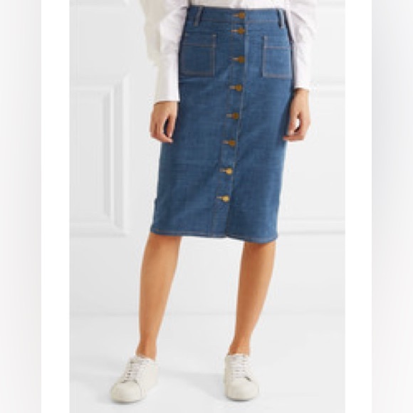 Tory Burch Dresses & Skirts - NWT Tory Burch Rivoli Stretch Denim Pencil Skirt Mid Denim Size 6